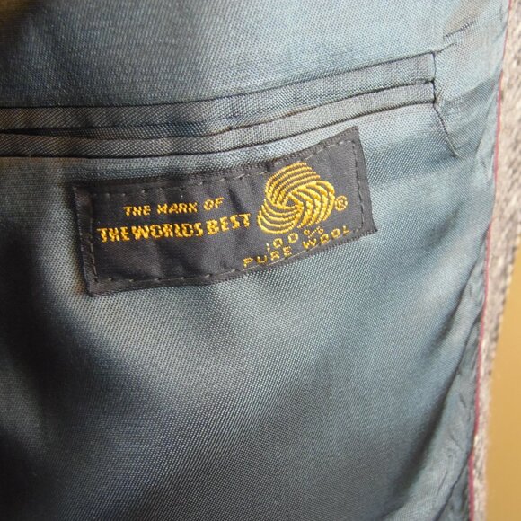 Vintage Bacharach Wool Tweed Men's 46R Sorts Coat Costumer Union Label Collectib - Picture 6 of 16